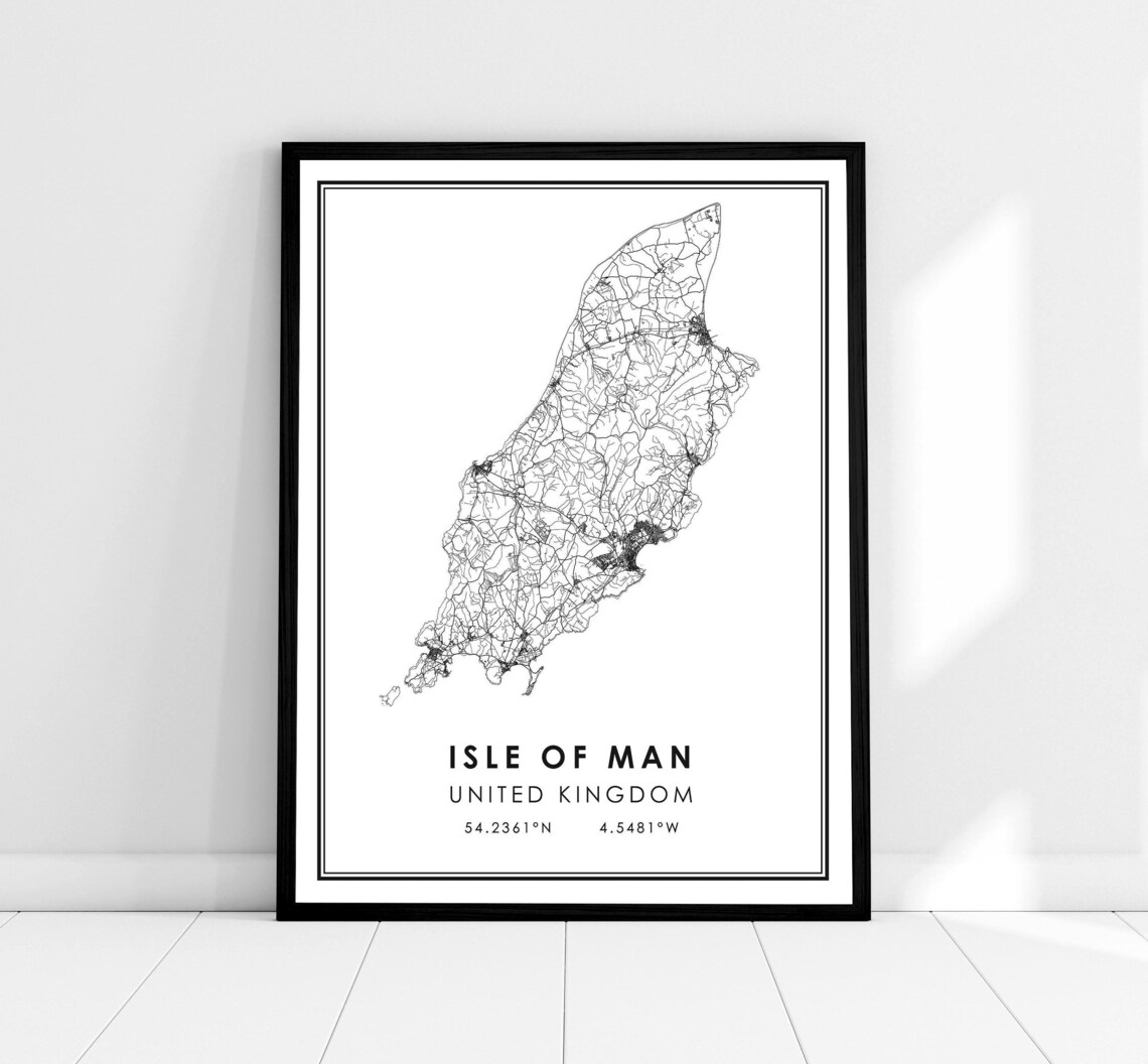 Isle Of Man Map Travel Poster, United Kingdom