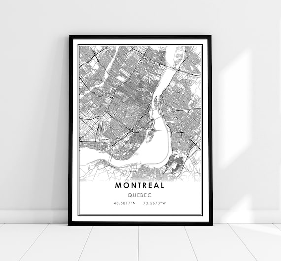 Montreal Map Travel Poster, City Wall Art Print