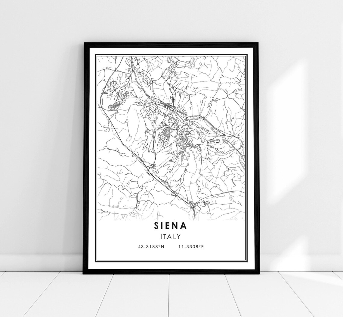 Siena Map Print, Italy City Travel Poster