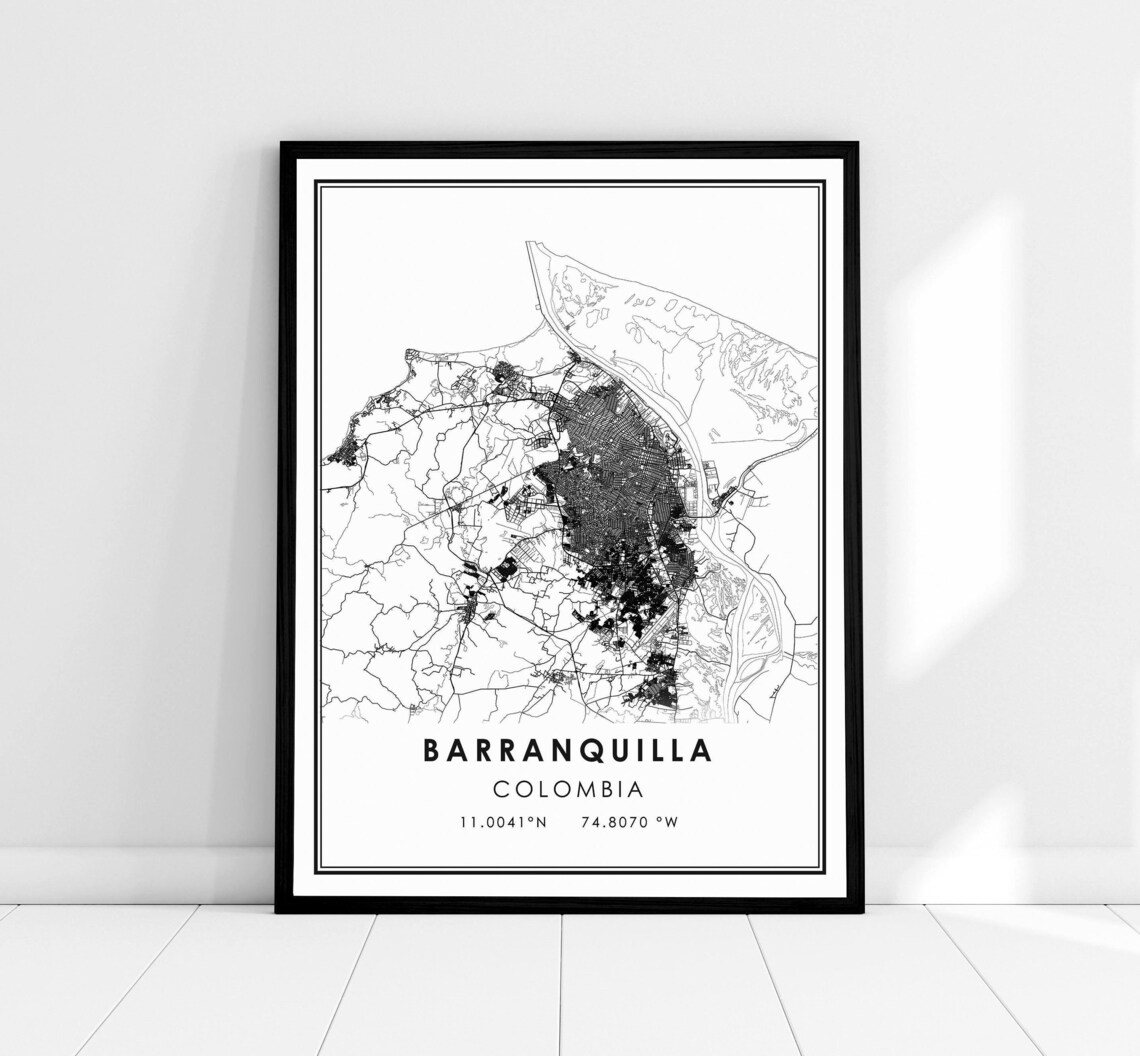 Barranquilla Map Print Poster, City Travel Poster
