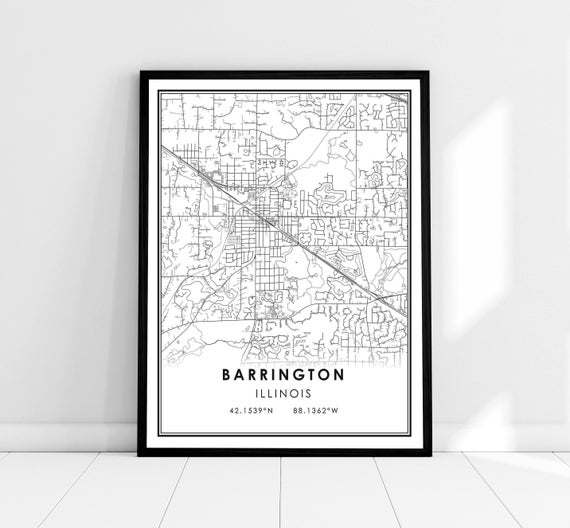 Barrington Map Print Poster, Illinois City