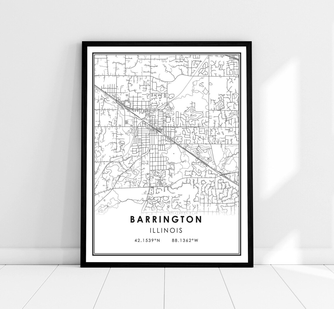 Barrington Map Print Poster, Illinois City