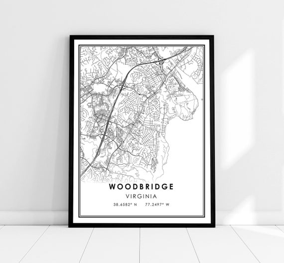 Woodbridge Map Print Poster, Virginia City