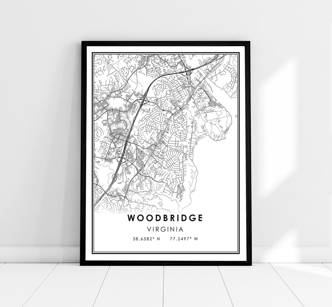 Woodbridge Map Print Poster, Virginia City