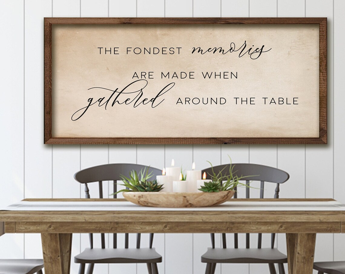Fondest Memories Dining Room Sign, Wall Art Print
