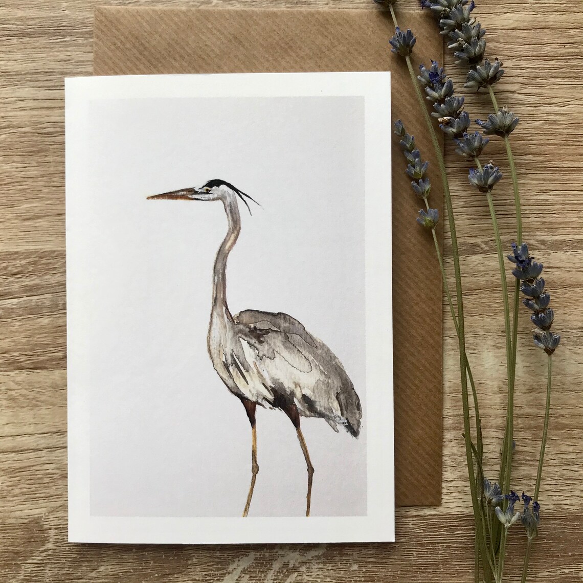 Heron Art Print, Bird Study for Nature Lovers