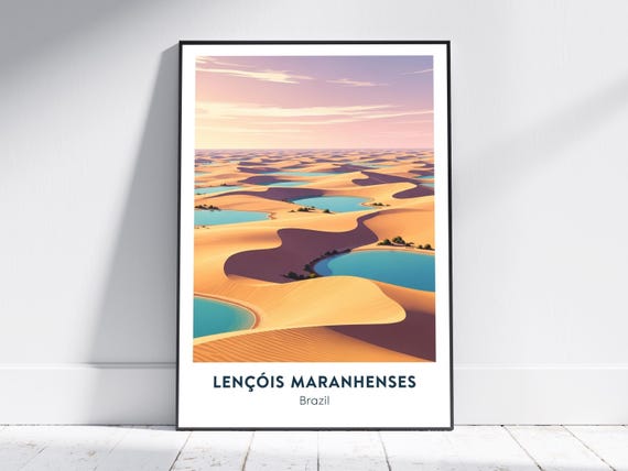 Lenis Maranhenses Art Print Vintage Desert Wall Brazil Landscape Poster Modern Travel For Living Room