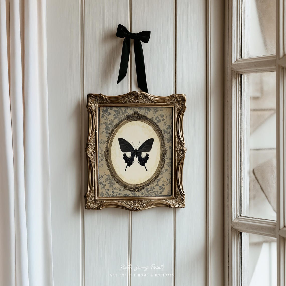 Vintage Butterfly Art Print Wall Art Wall Decor Cottagecore Wall Art