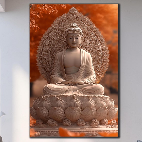 Buddha Wall Art Tempered Glass Wall Art Stained Glass Print Large Wall Art Wall Hangings Buddha Wall Decor Indian Wall Art Hindu Wall Art