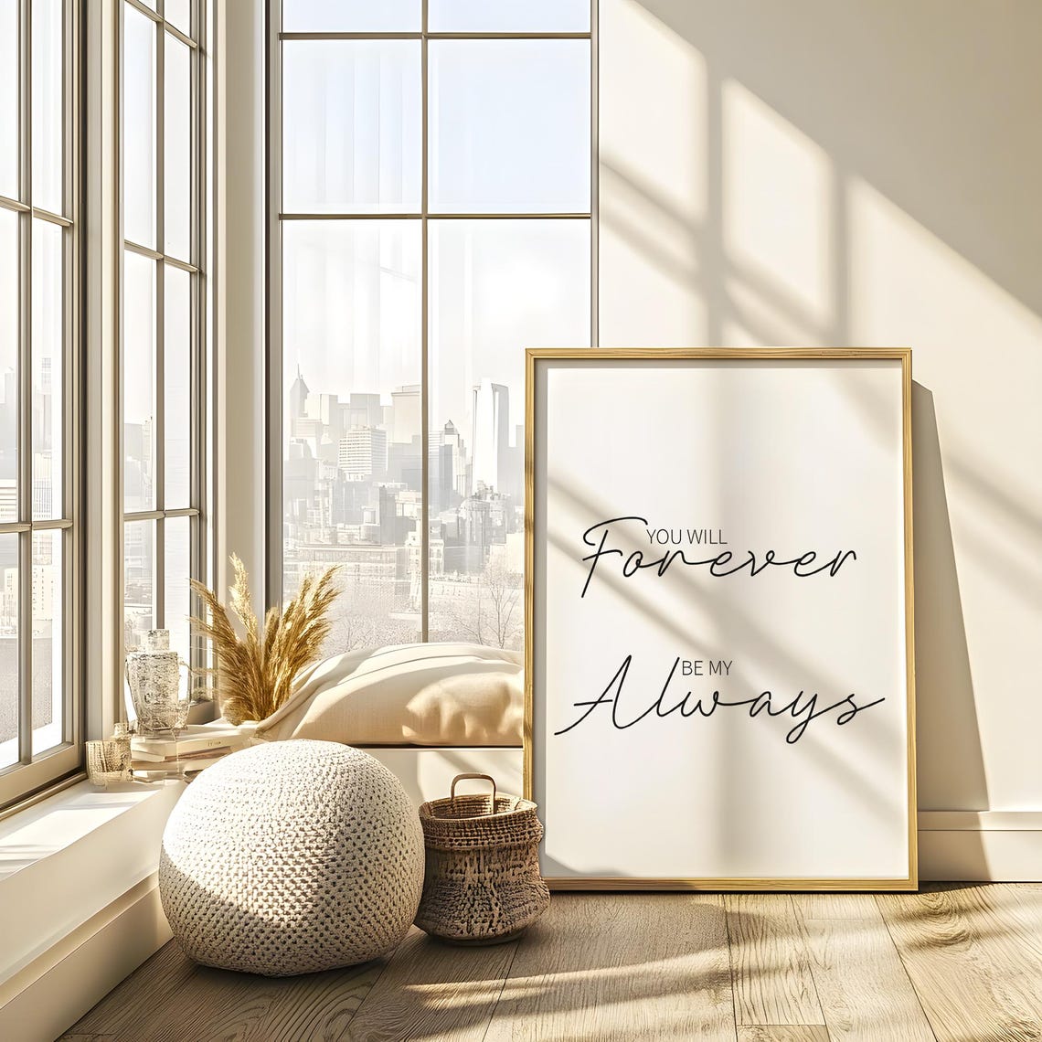 You Will Forever Be My Always Romantic Script Typography Love Poster - Image 6