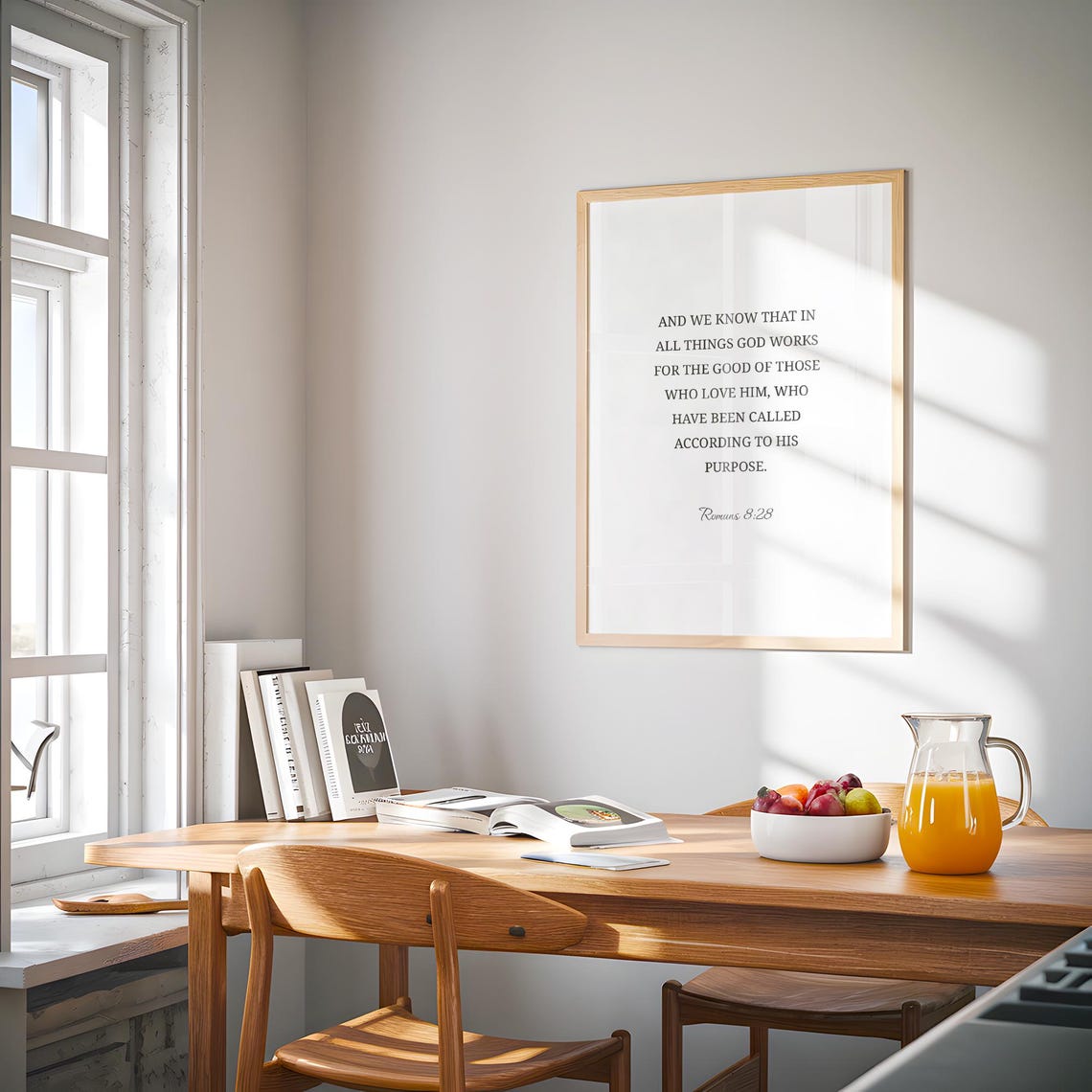 Romans 828 Scripture Bible Verse Serif Christian Faith Wall Poster - Image 4