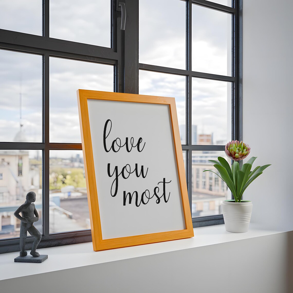 Love You Most Romantic Script Typography Sweet Couple Quote Poster - Image 3