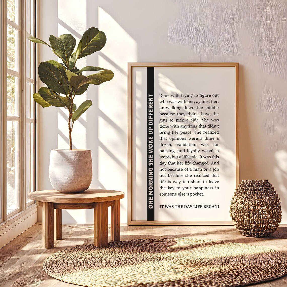 One Morning She Woke Up Different Sidebar Layout Empowerment Quote Poster - Image 2