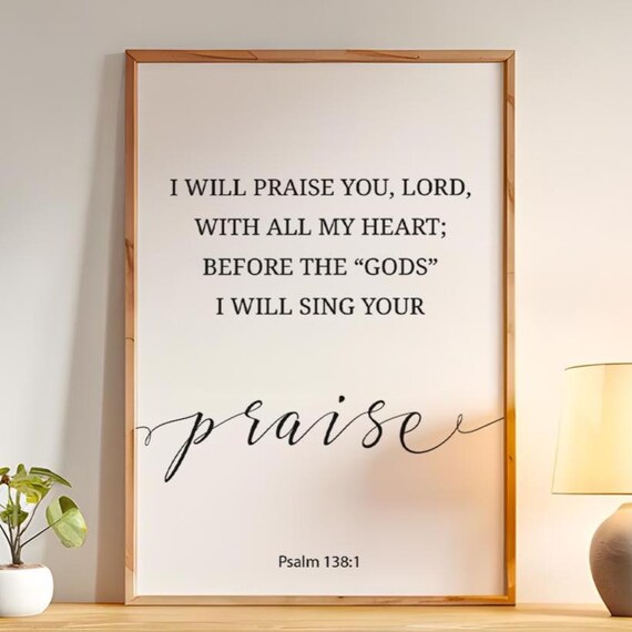 Psalm 1381 Wall Art Christian Decor Bible Verse Print Scripture