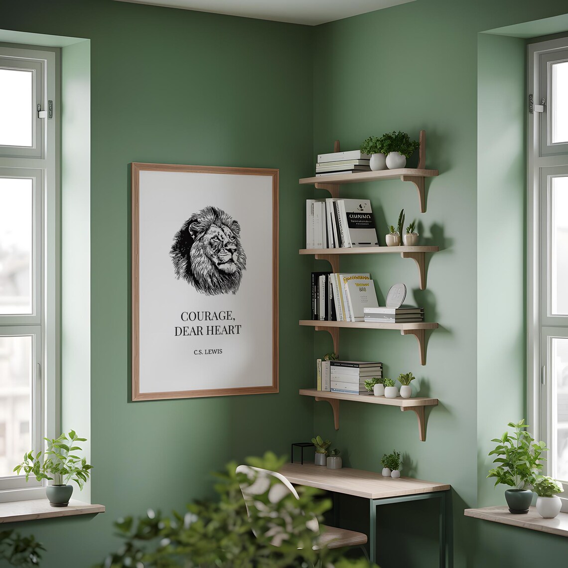 Courage Dear Heart, C.S. Lewis Quote Art Print - Image 4