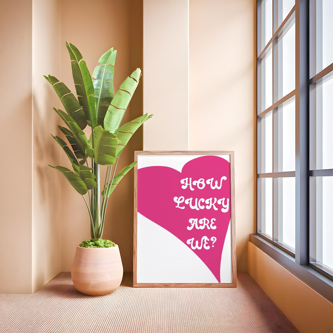 How Lucky Are We Positive Quote, Bedroom Decor - Image 2