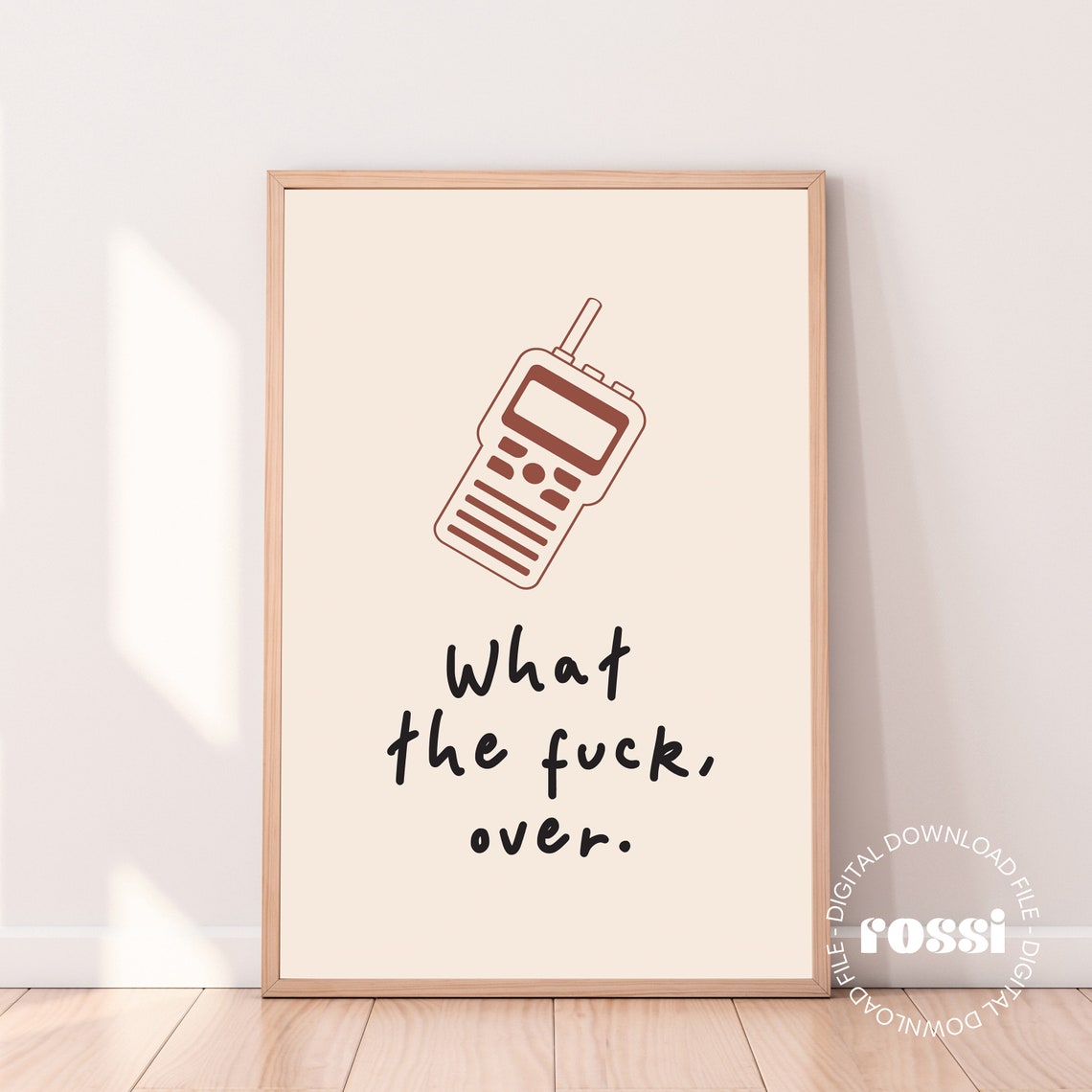 What The Fuck Over Cool Funny Print Walkie Talkie Sweary Print Rude Poster What The Fuck Print Funny Wall Quote Art - Image 2
