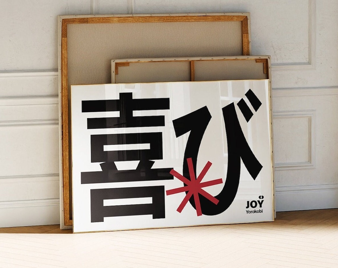 Joy Modern Typography Poster, Minimalist Gallery Wall