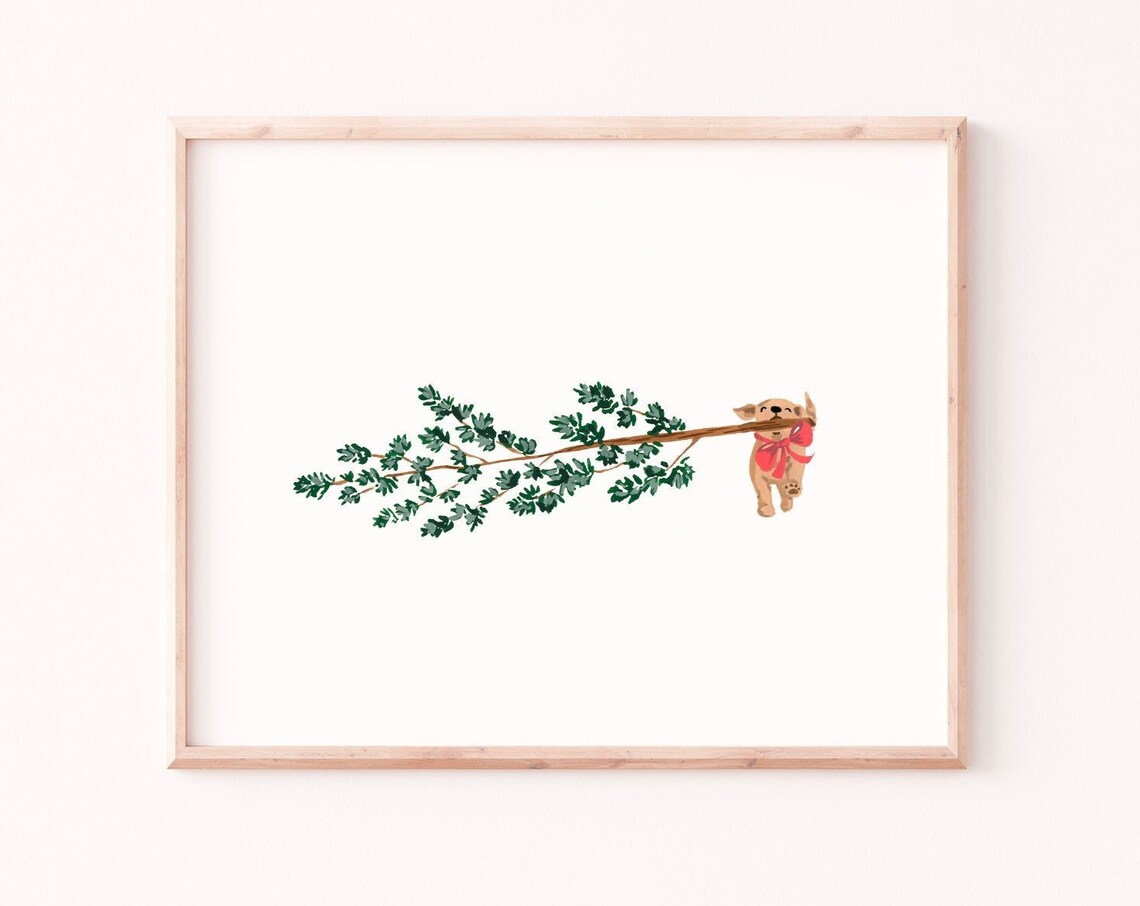 Furry Helper II Holiday Christmas Art Print