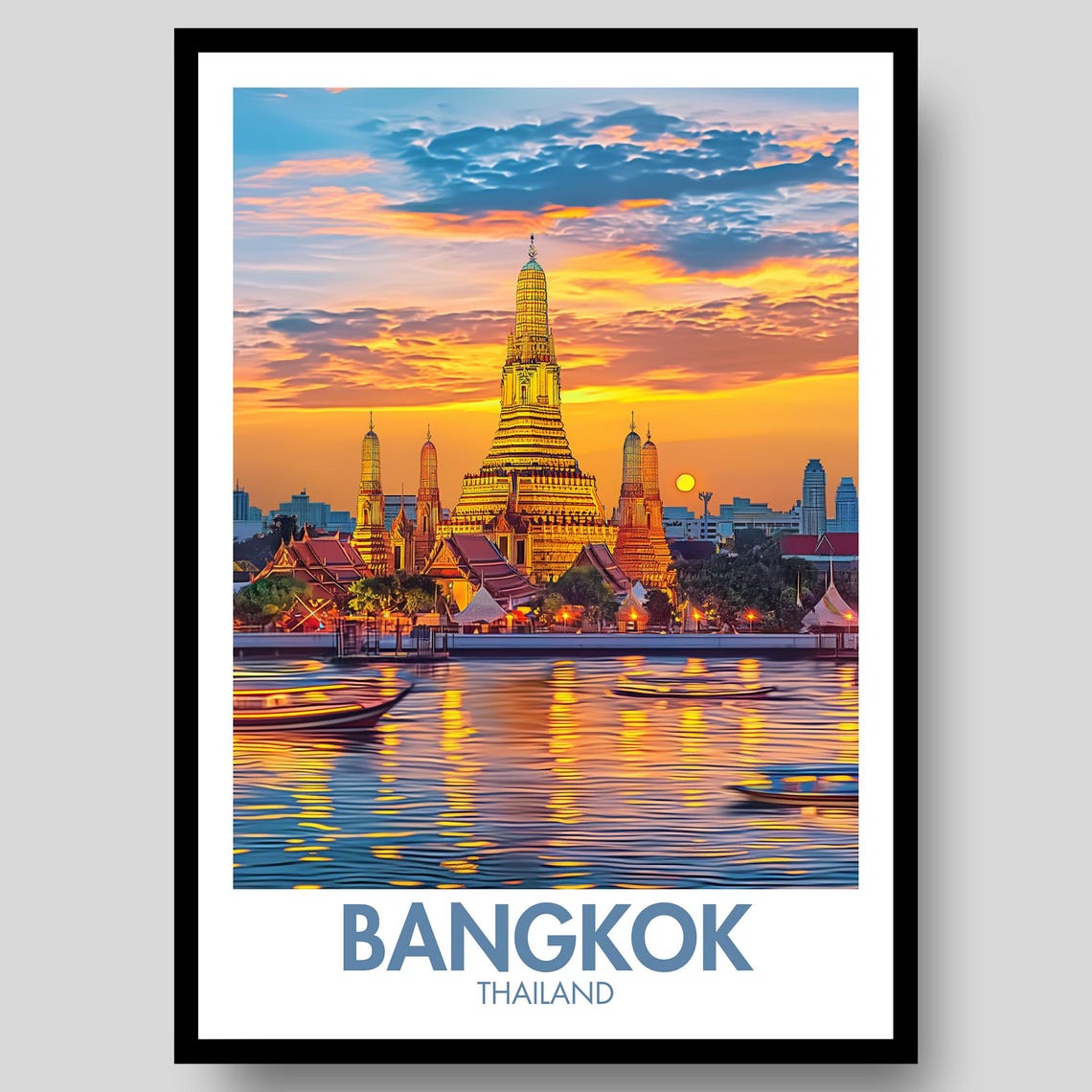 Bangkok Thailand Travel Poster