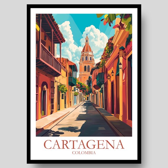 Cartagena Poster Colombia Wall Art Souvenir Print