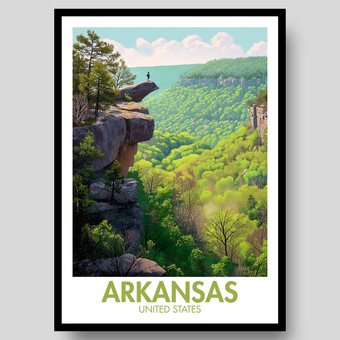 Arkansas Poster Print Wall Art Gifts Map Hot Springs
