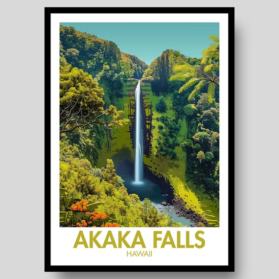 Akaka Falls Hawaii Travel Poster