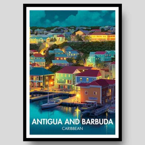 Antigua And Barbuda Poster Caribbean Wall Art