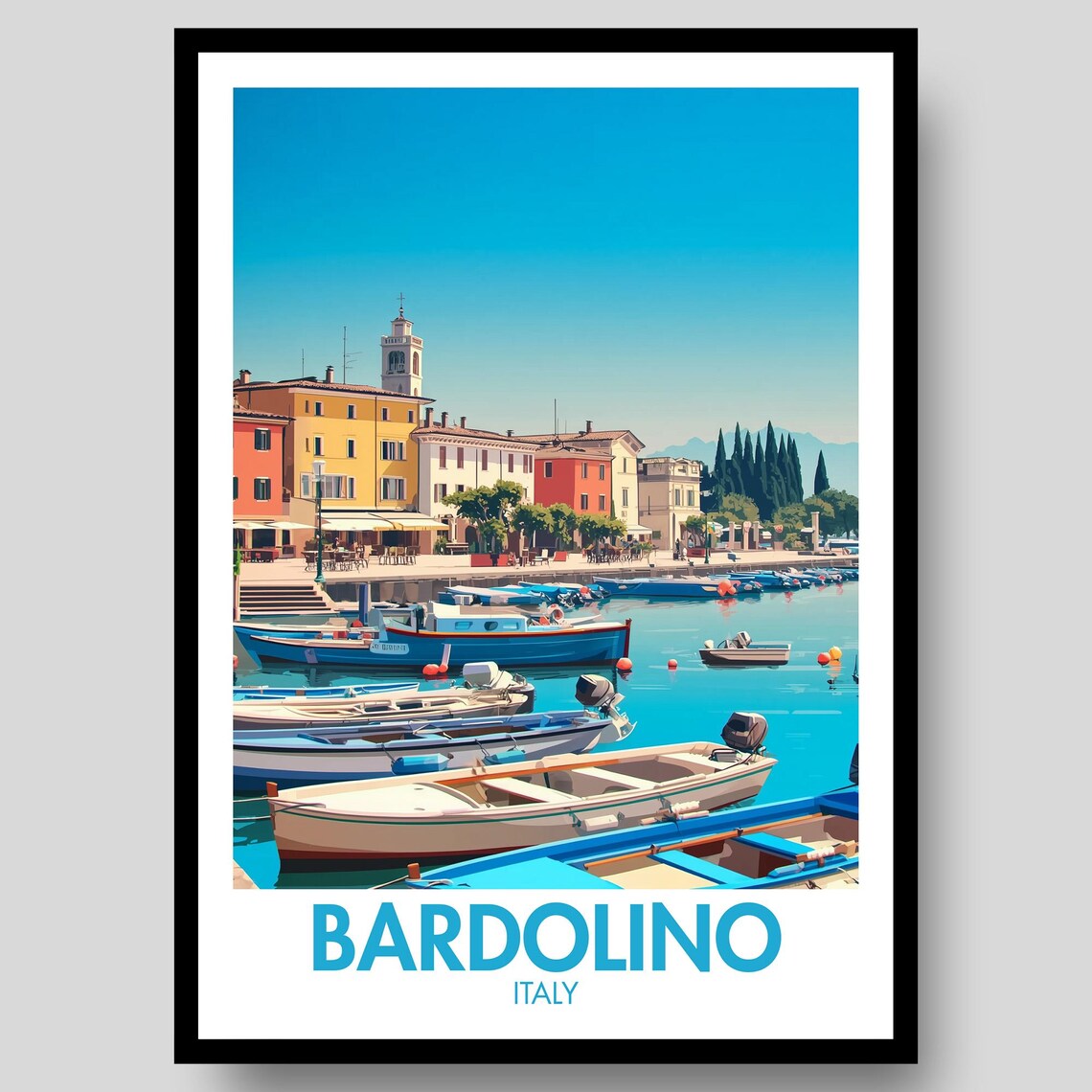 Bardolino Italy Lake Garda Travel Poster Print