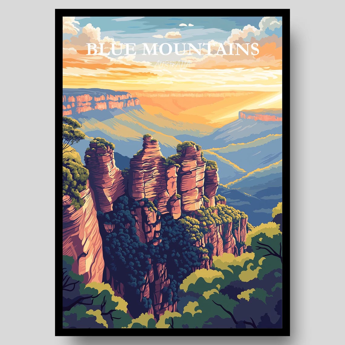 Blue Mountains Sydney Wall Art Print