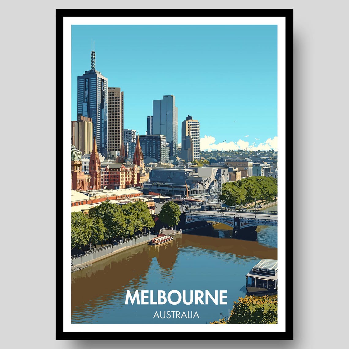 Melbourne, Australia Travel Poster