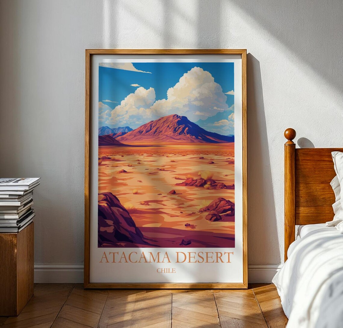 Atacama Desert Travel Poster Chile Wall Art Vacation Gift For Traveller