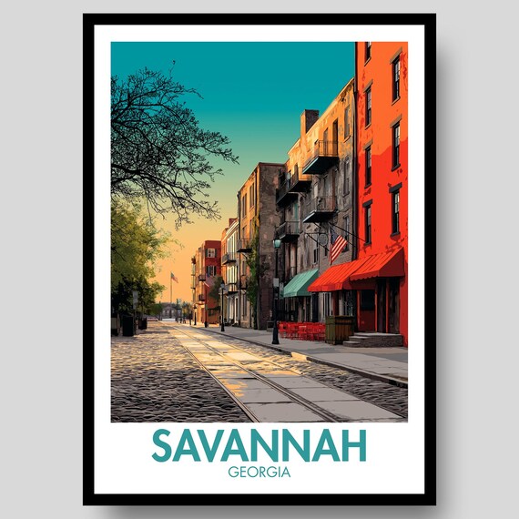 Savannah Georgia Travel Poster Print