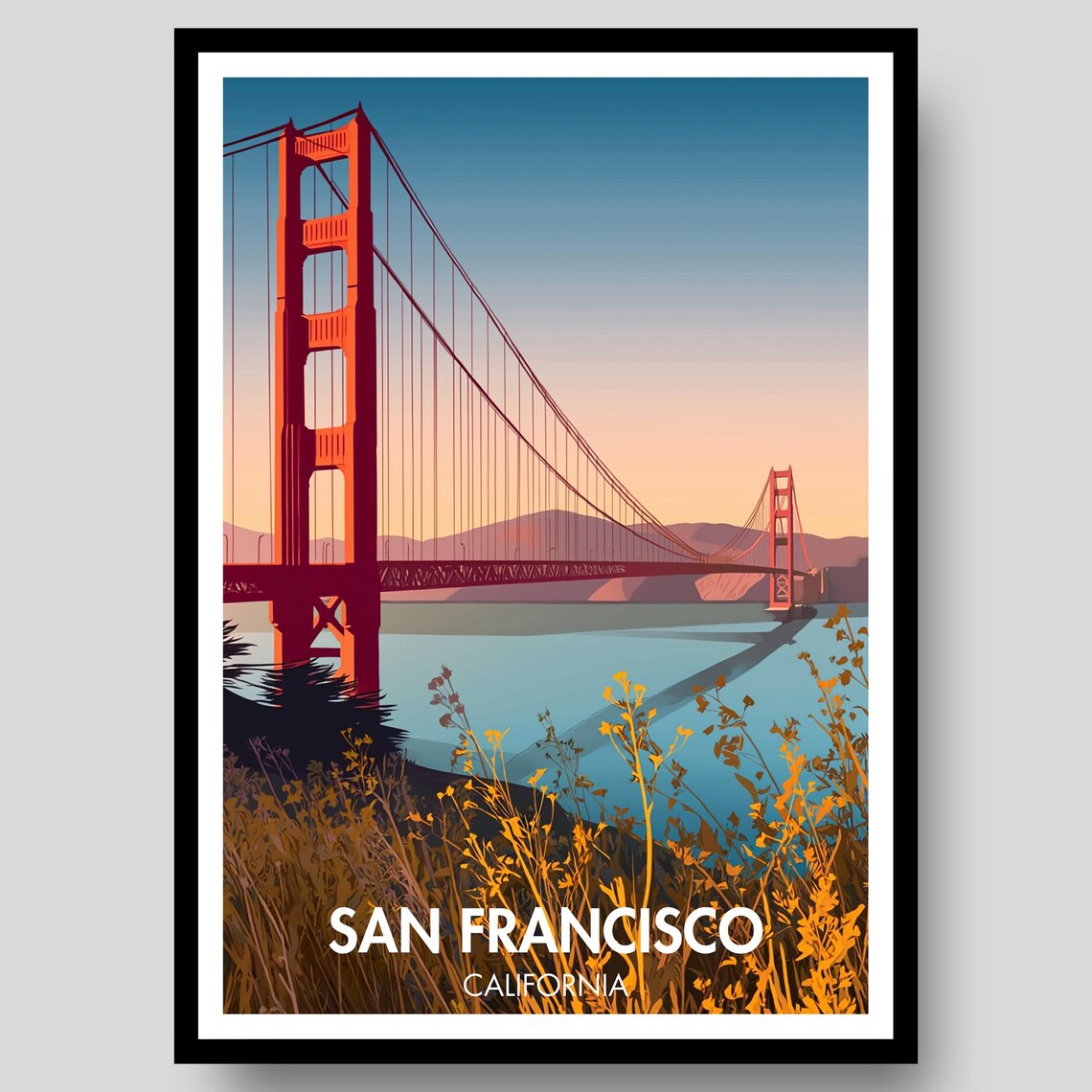 San Francisco Bridge Print Travel Poster