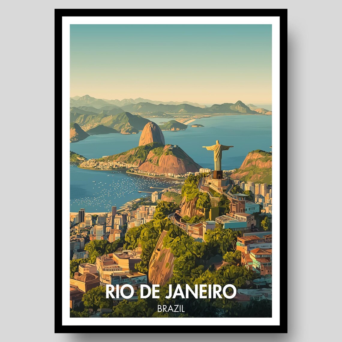 Rio De Janeiro Travel Poster, Brazilian Wall Art