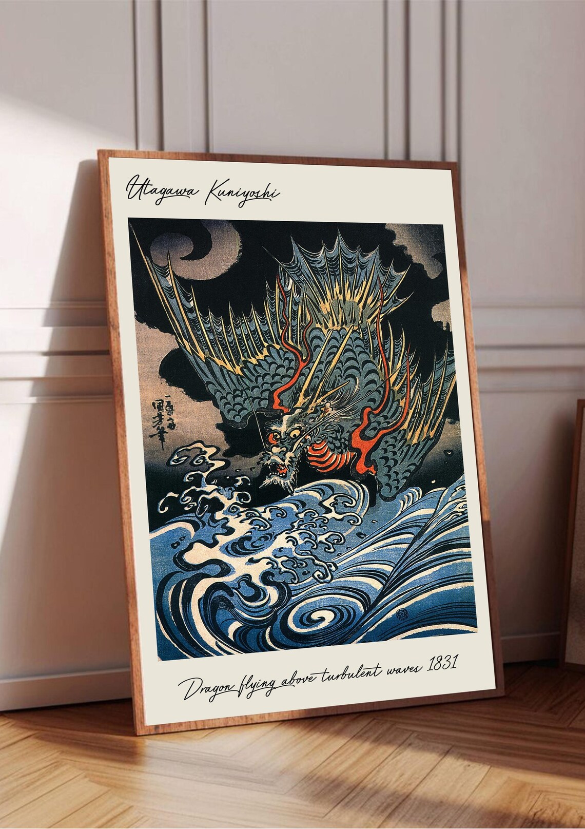 Utagawa Kuniyoshi Dragon Wave, Vintage Japanese Art - Image 4