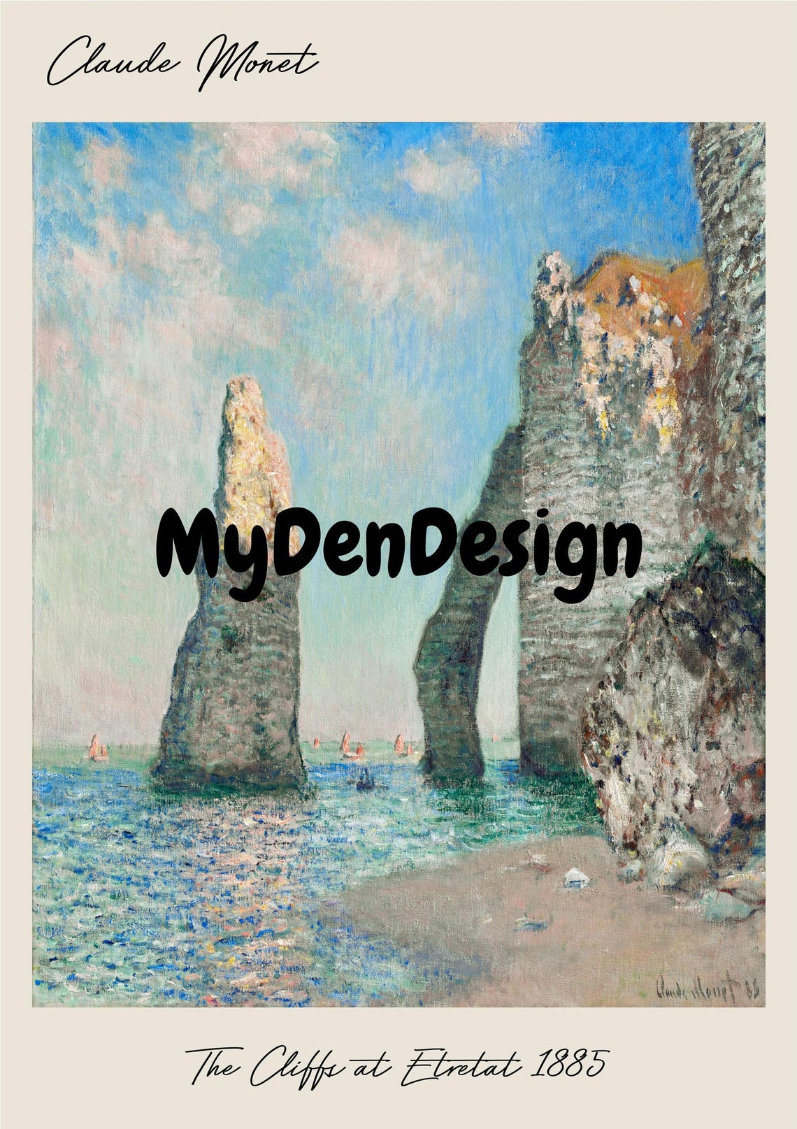 Claude Monet, The Cliffs At Tretat 1885, Poster - Image 2