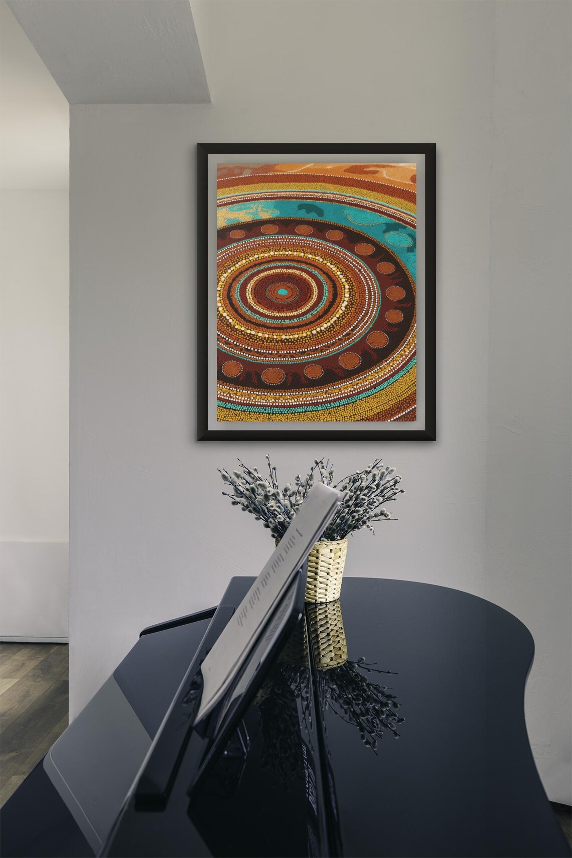 Aboriginal Dot Art Print, Australian Home Office - Image 3