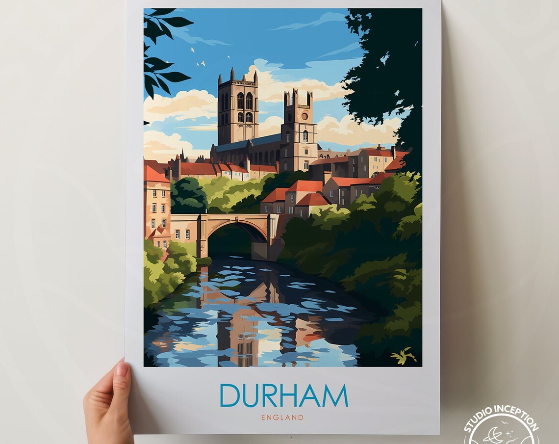 Durham England Travel Poster, Wall Art Print - Image 3
