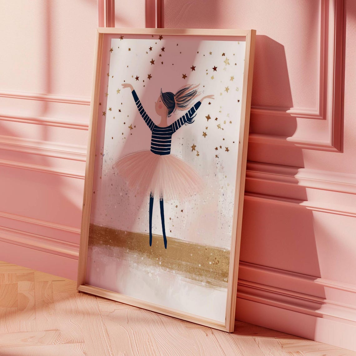 Ballet Nursery Art Pink Girls Room Ballet Dancer Painting Ballerina Nursery Decor Girly Wall Art Cute Toddler Room Decor Pink Ballerina