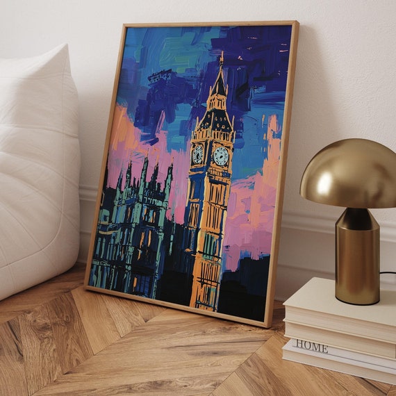 Big Ben Art Print London Travel Poster Matisse Style