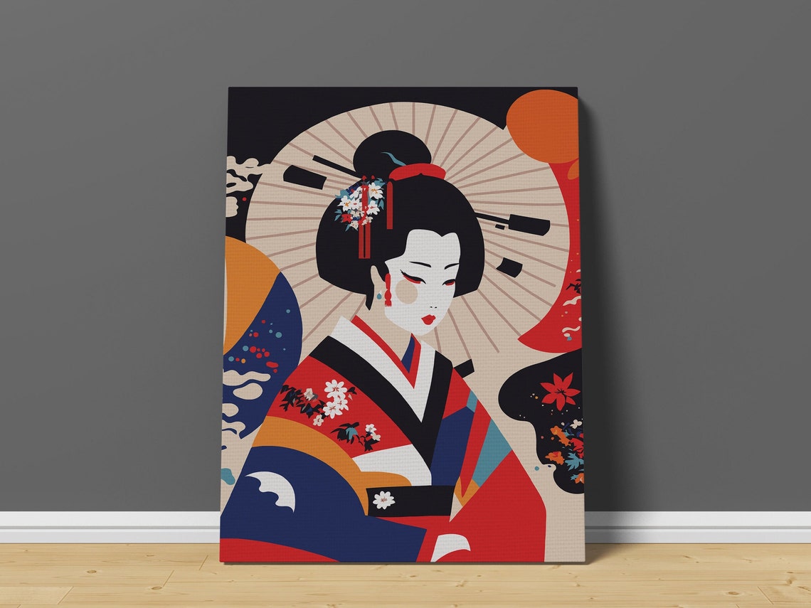 Geisha Print Geisha Print Geisha Wall Art Geisha Art Print Japanese Geisha Print Japanese Wall Art Japanese Woman Print - Image 3