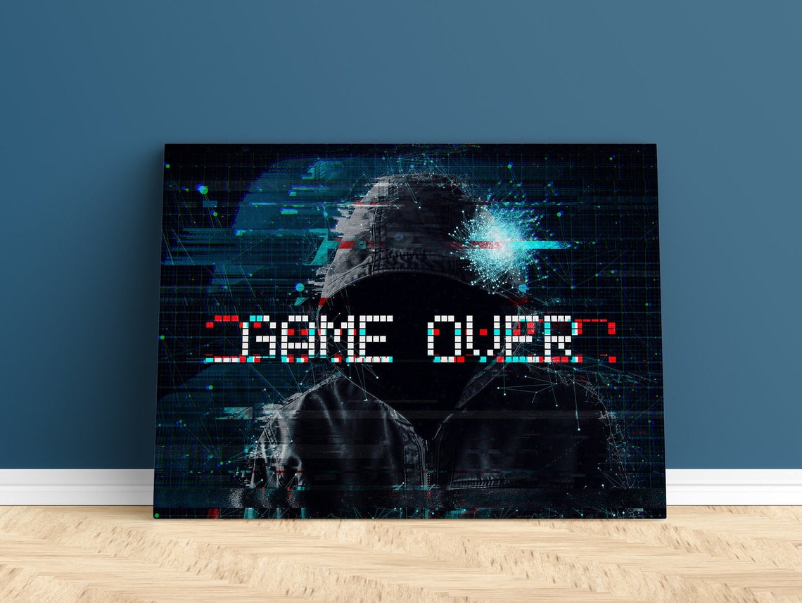Retro NES Style Video Game Controller Art on Deep Teal Poster - Image 3