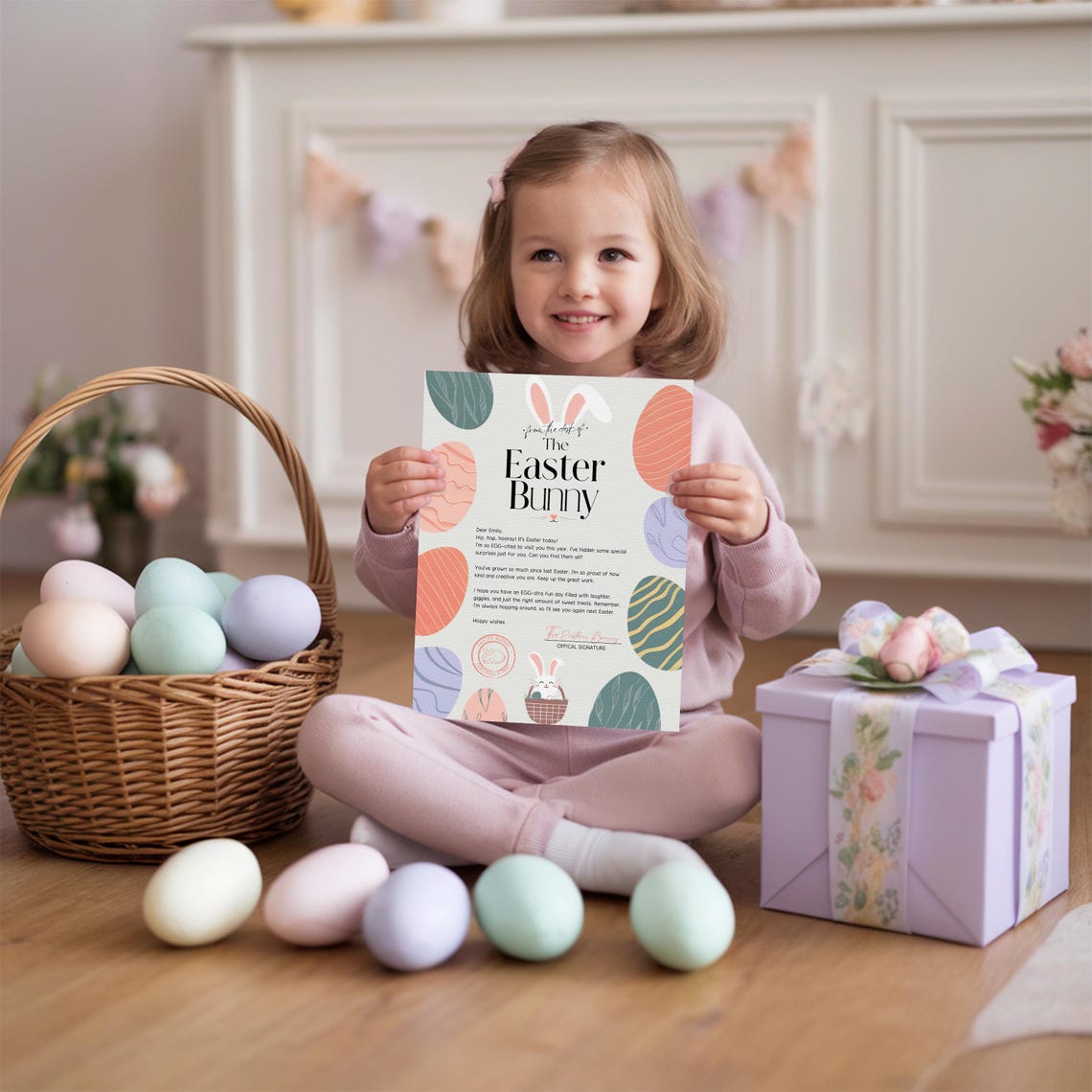 Easter Bunny Letter Kids Printable Eggs Hunt Magic Keepsake Print - Image 2