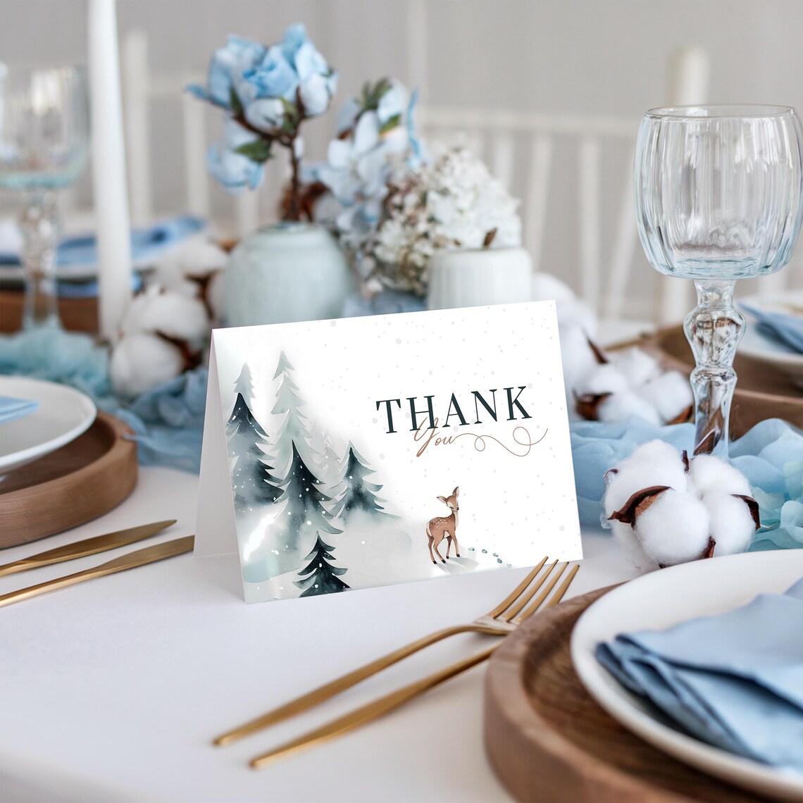 Baby Its Cold Outside Baby Shower Thank You Card Winter Thank You Card Template Baby Shower Thank You Card Editable - Image 4