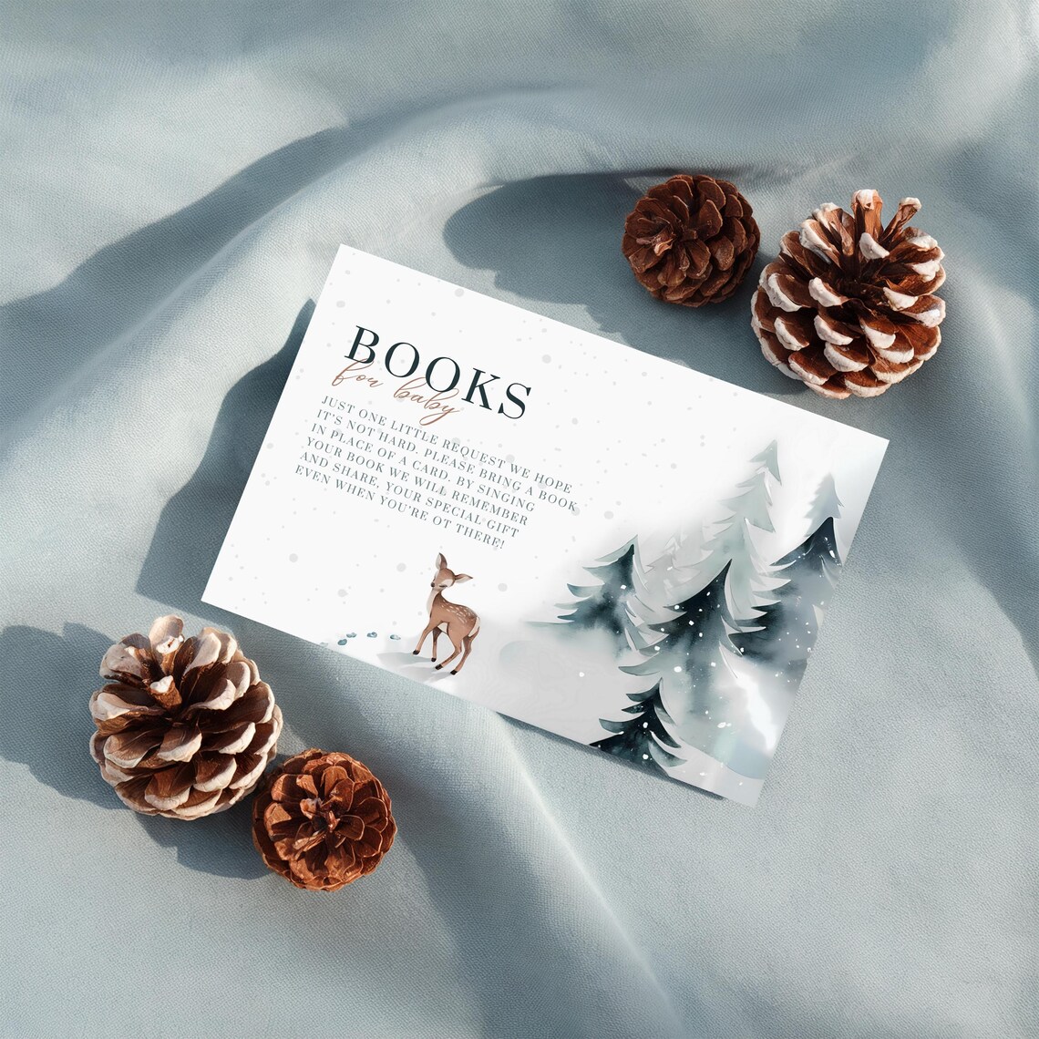 Baby Its Cold Outside Books For Baby Card Winter Books For Baby Card Template Baby Shower Books For Baby Card Book Request Card - Image 2
