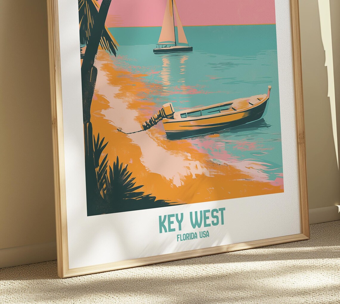 Key West Florida Travel Poster Tropical Paradise Art Print - Image 5