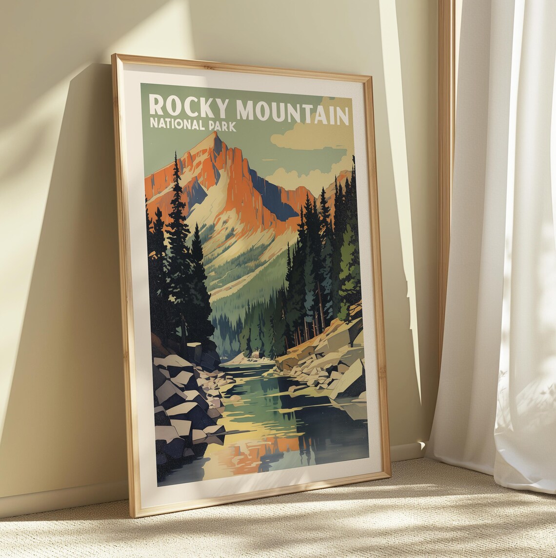 Rocky Mountain National Park Vintage Scenic River Poster - Image 2