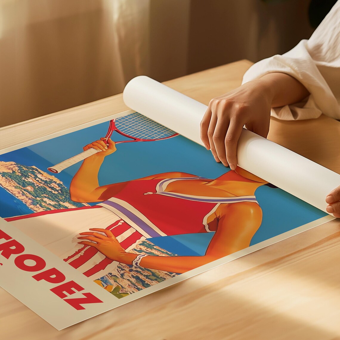 Saint Tropez Tennis Club Vintage Poster French Riviera Retro Sports Art - Image 5