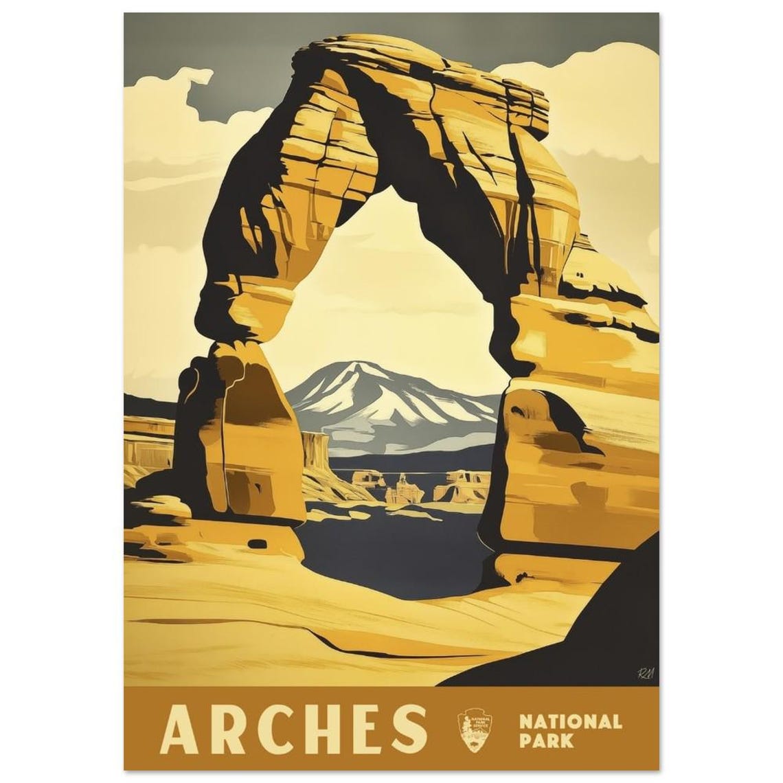 Arches National Park Delicate Arch Utah Desert Golden Poster - Image 2